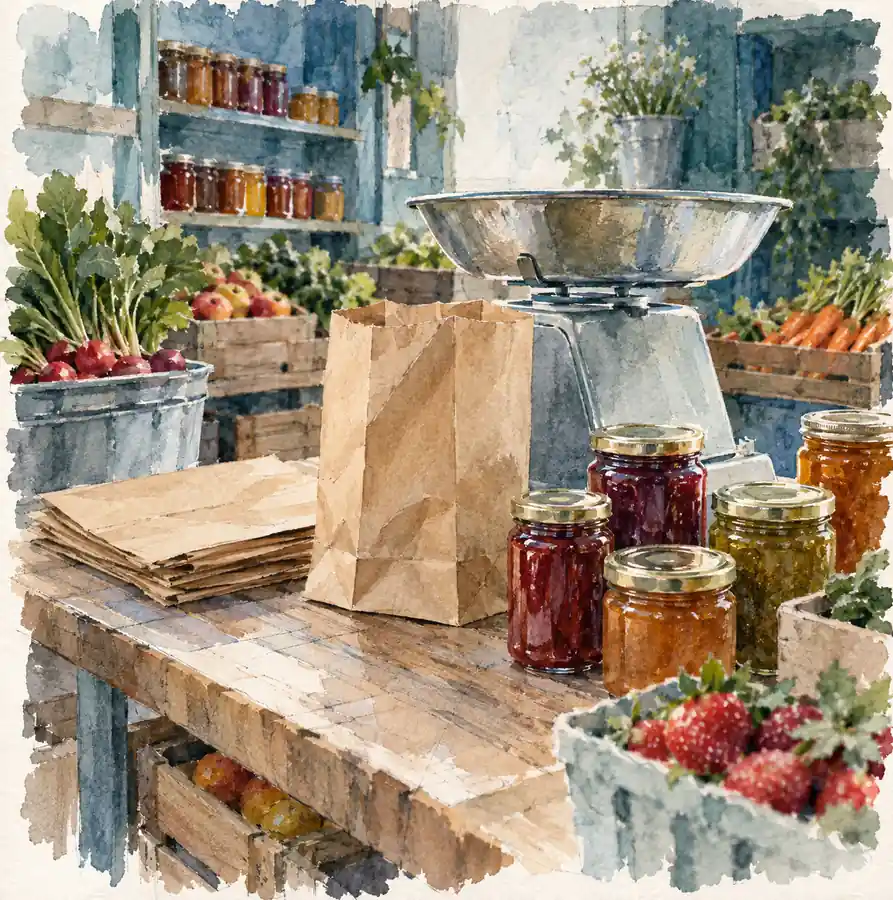 Illustration of specialty markets equipment and workspace